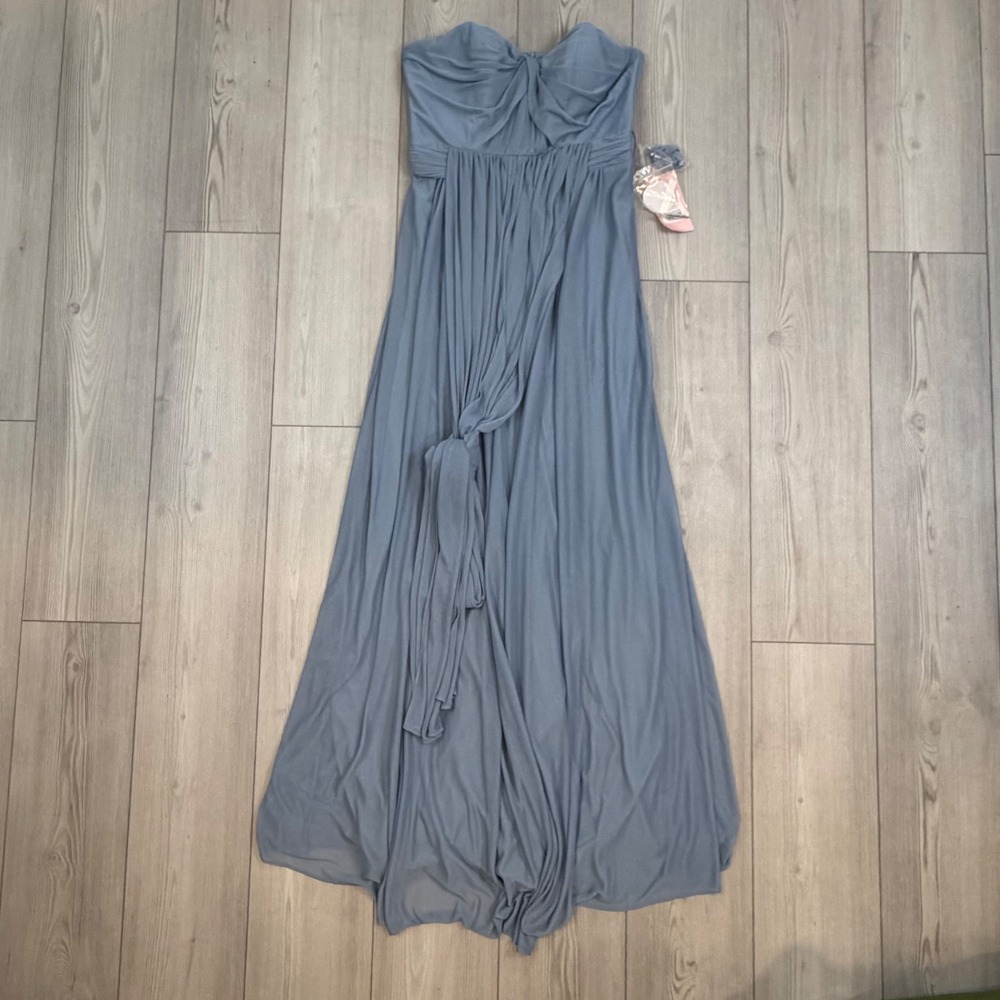 Birdy Grey Strapless Maxi Dress in Dusty Blue